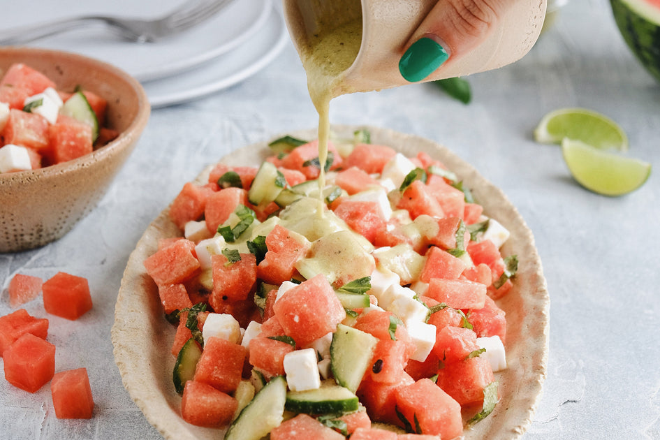 Watermelon, Feta + Lummus & Basil salad – Tarwi